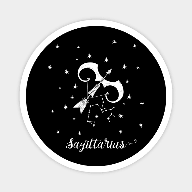 Sagittarius Zodiac Sign Constellation Magnet by letnothingstopyou